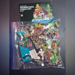 Architectural Lakeside Cabin Building Blocks Set